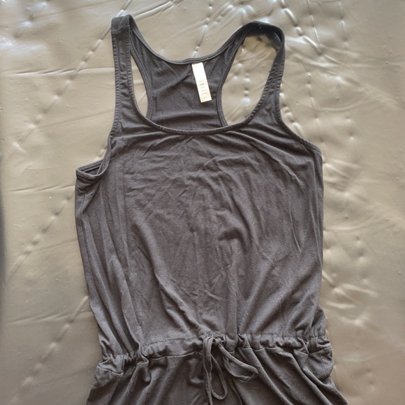 NWOT RacerBack Drawstring super soft Black Maxi Dress - Picture 3 of 6